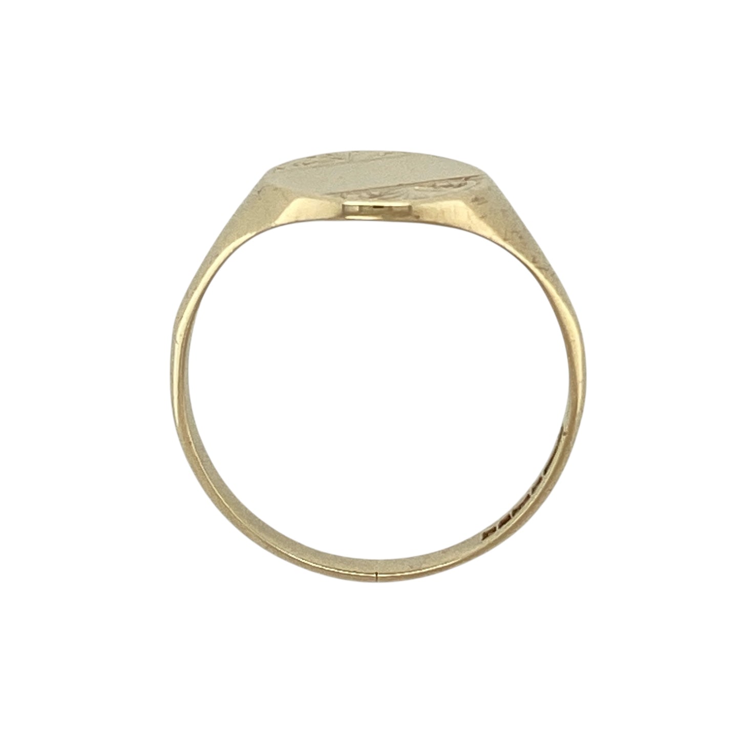 9ct Gold Patterned Oval Signet Ring