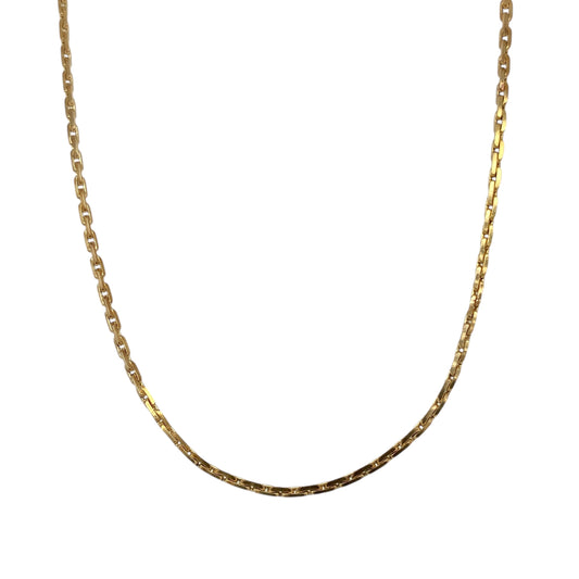9ct Gold 18" Close Link Faceted Belcher Chain