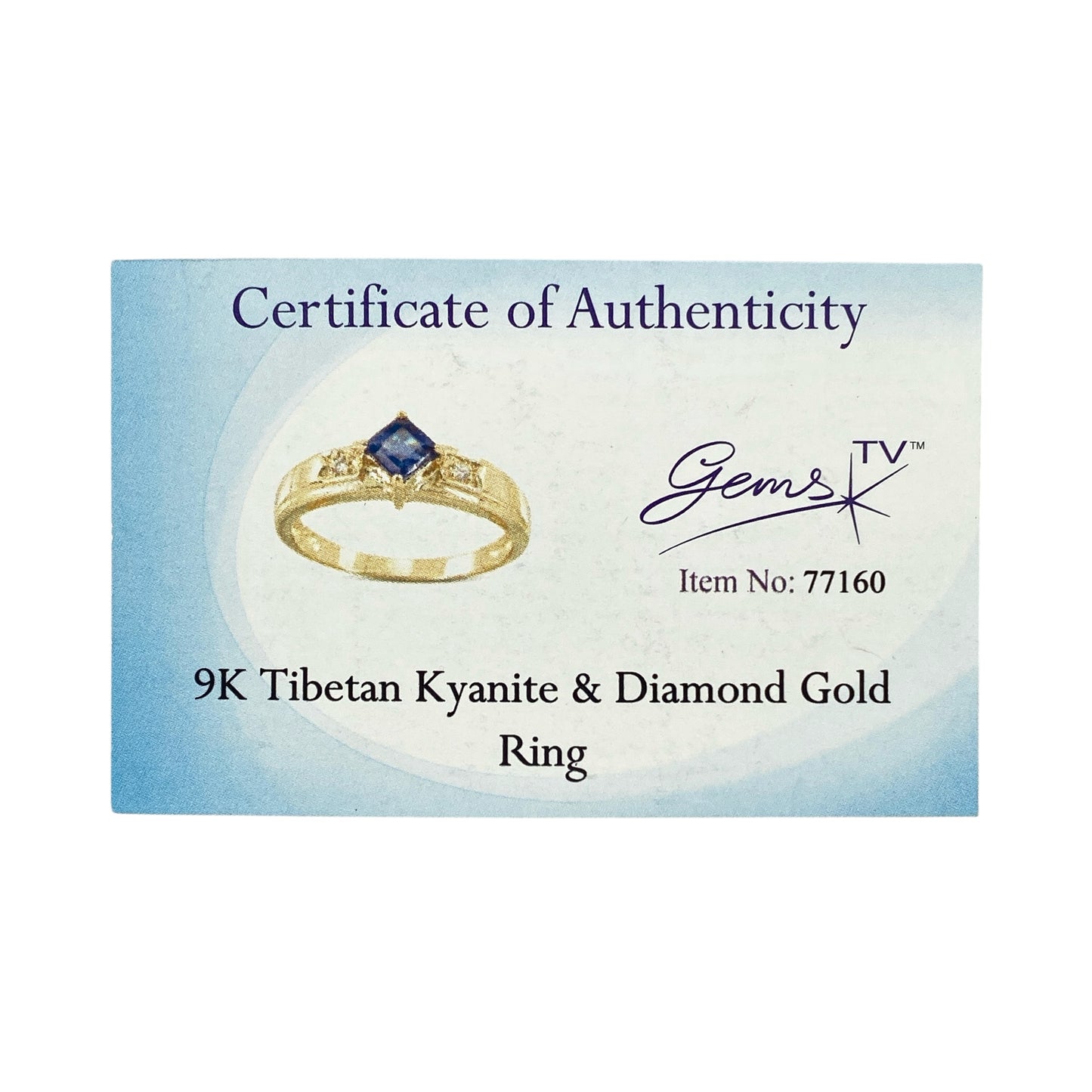 9ct Gold Diamond & Tibetan Kyanite Ring