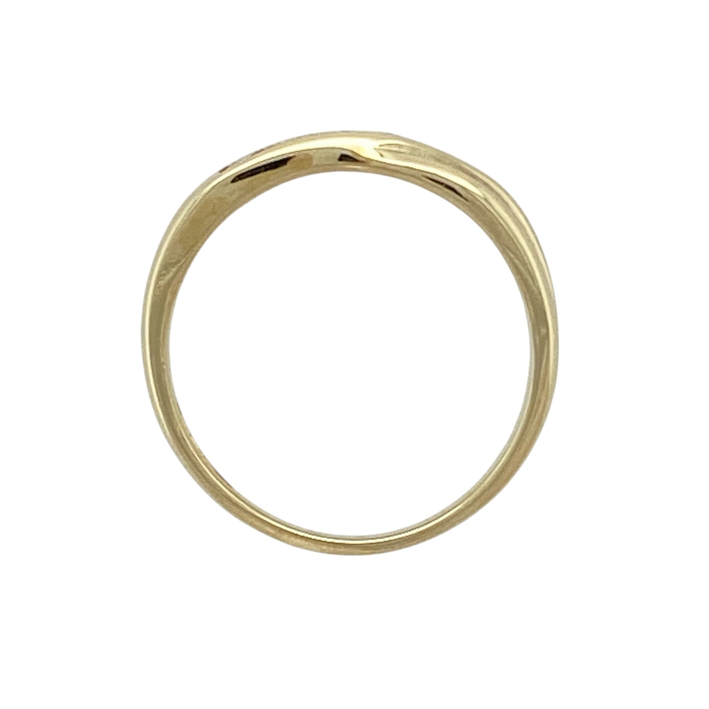 9ct Gold & Diamond Set Crossover Band Ring