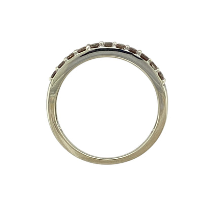 9ct White Gold & Chocolate Diamond Set Band Ring