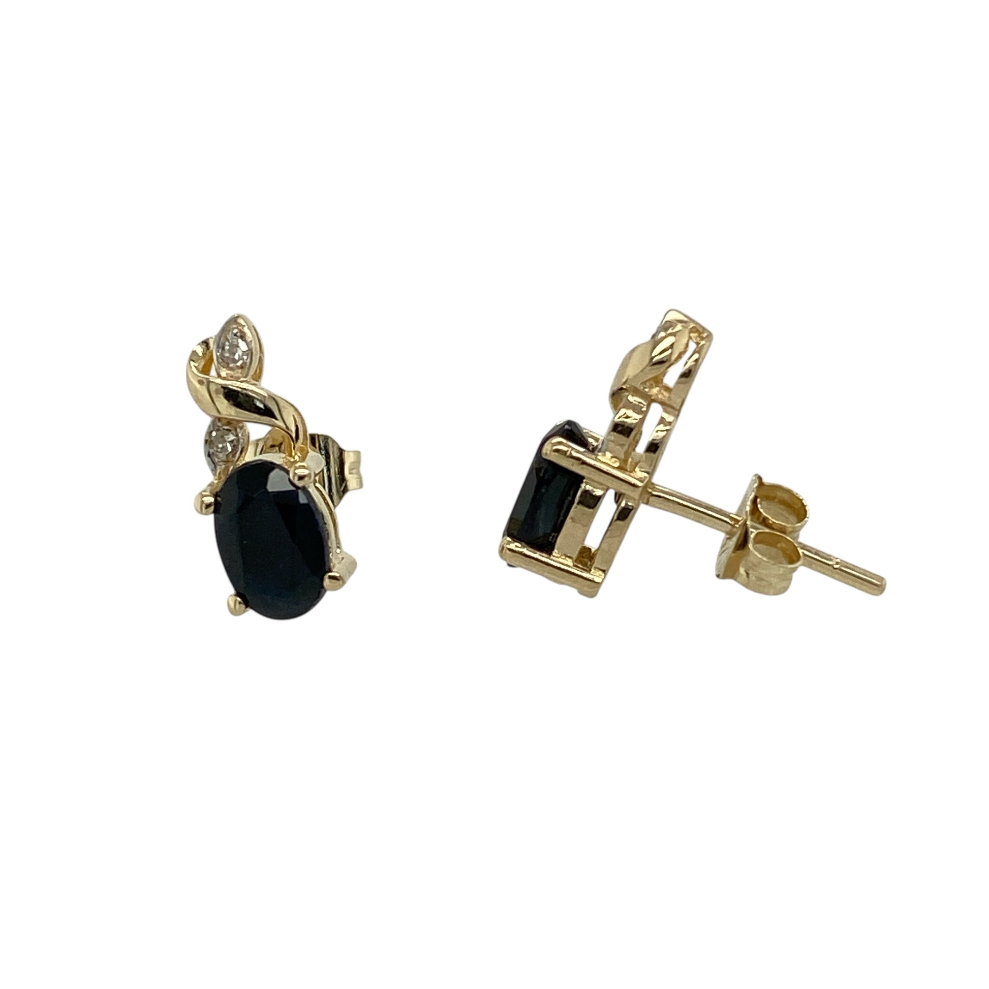 9ct Gold Diamond & Sapphire Set Stud Earrings