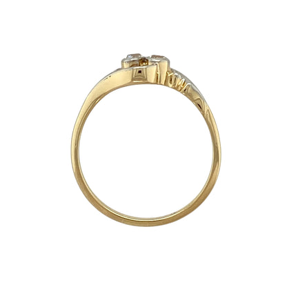 18ct Gold & Diamond Set Vintage Twist Ring