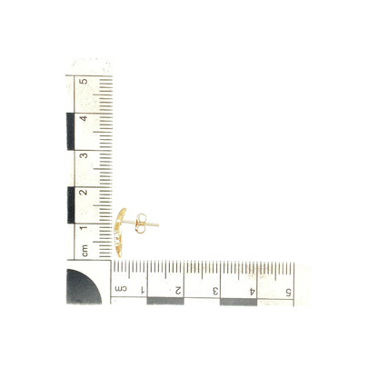 9ct Gold & Diamond Set Double Curved Bar Stud Earrings