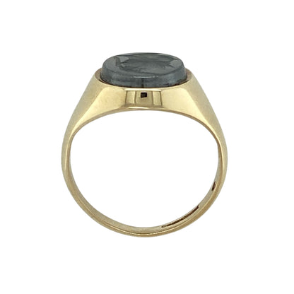9ct Gold & Hematite Centurion Set Oval Signet Ring