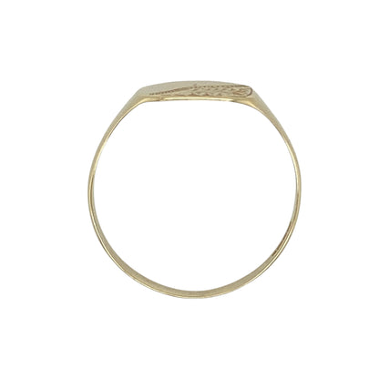 9ct Gold Patterned Square Signet Ring