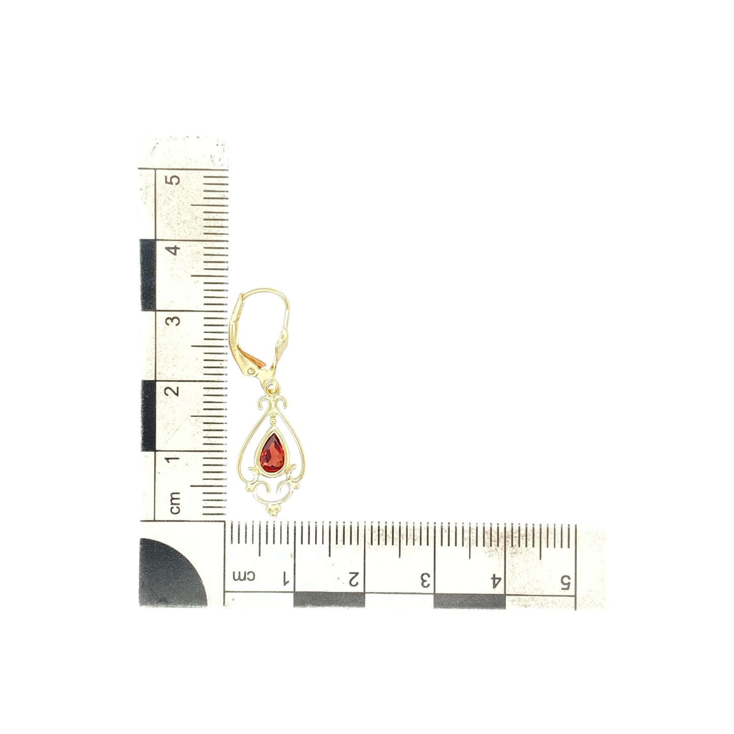 9ct Gold & Garnet Set Drop Earrings