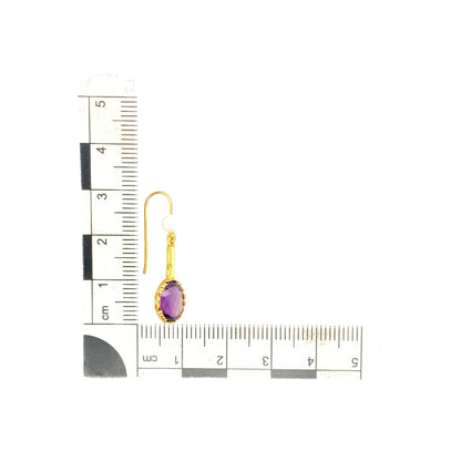 9ct Gold Amethyst & Pearl Set Drop Earrings