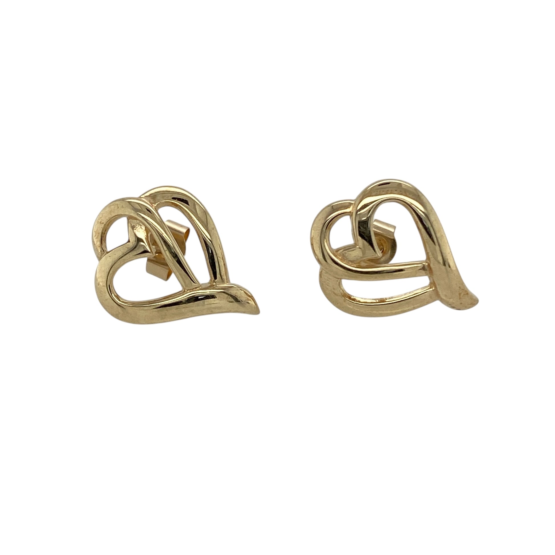 Bring simple charm and timeless elegance to your jewellery collection with these pre-owned 9ct yellow gold heart stud earrings, a classic design perfect for everyday wear.

Design: Each stud features a polished heart motif, offering a sweet and understated look with enduring appeal.
Material: Made from polished 9-carat yellow gold, the warm golden tone gives the earrings a timeless and versatile finish.