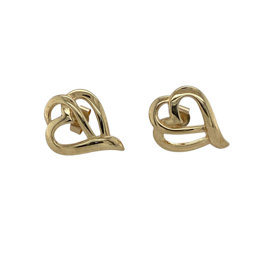 Bring simple charm and timeless elegance to your jewellery collection with these pre-owned 9ct yellow gold heart stud earrings, a classic design perfect for everyday wear.

Design: Each stud features a polished heart motif, offering a sweet and understated look with enduring appeal.
Material: Made from polished 9-carat yellow gold, the warm golden tone gives the earrings a timeless and versatile finish.