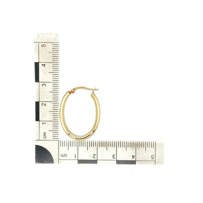 9ct Gold Oval Creole Earrings
