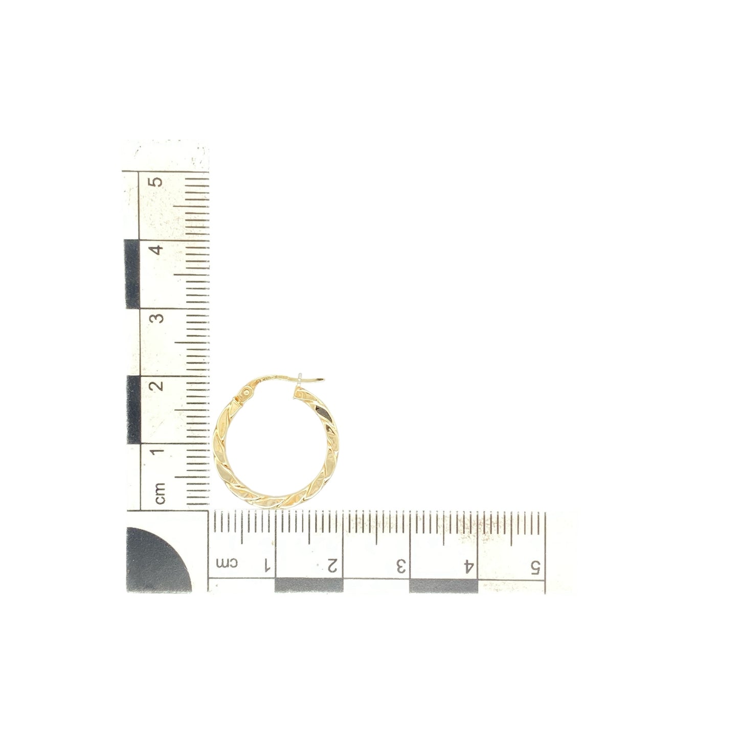 9ct Gold Flat Twisted Hoop Creole Earrings