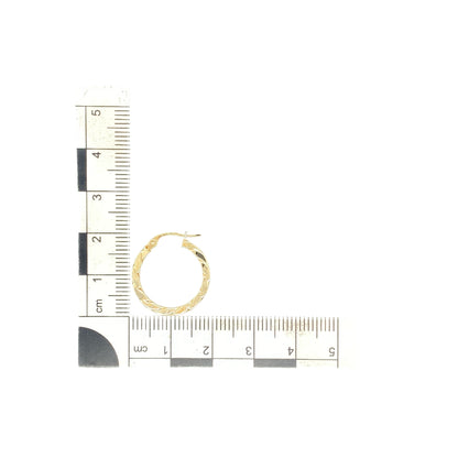 9ct Gold Flat Twisted Hoop Creole Earrings