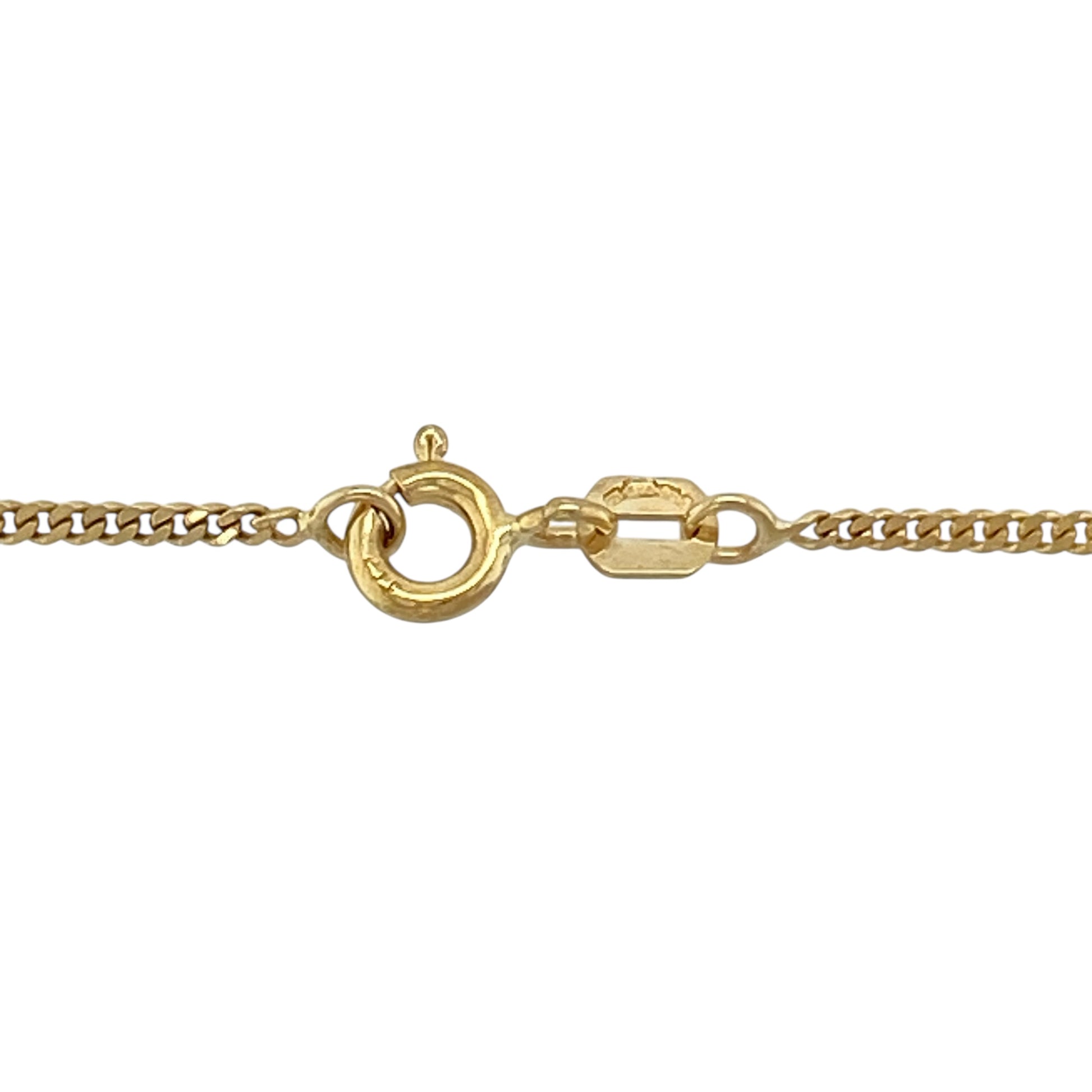 Bring understated elegance and everyday versatility to your jewellery collection with this pre-owned 9ct yellow gold curb chain, a classic style perfect for wearing alone or pairing with a favourite pendant.

Design: This chain features a traditional curb link pattern, offering a sleek and timeless profile that complements any look.
Material: Made from 9-carat yellow gold, the warm polished finish enhances the clean lines of the links and its enduring appeal.