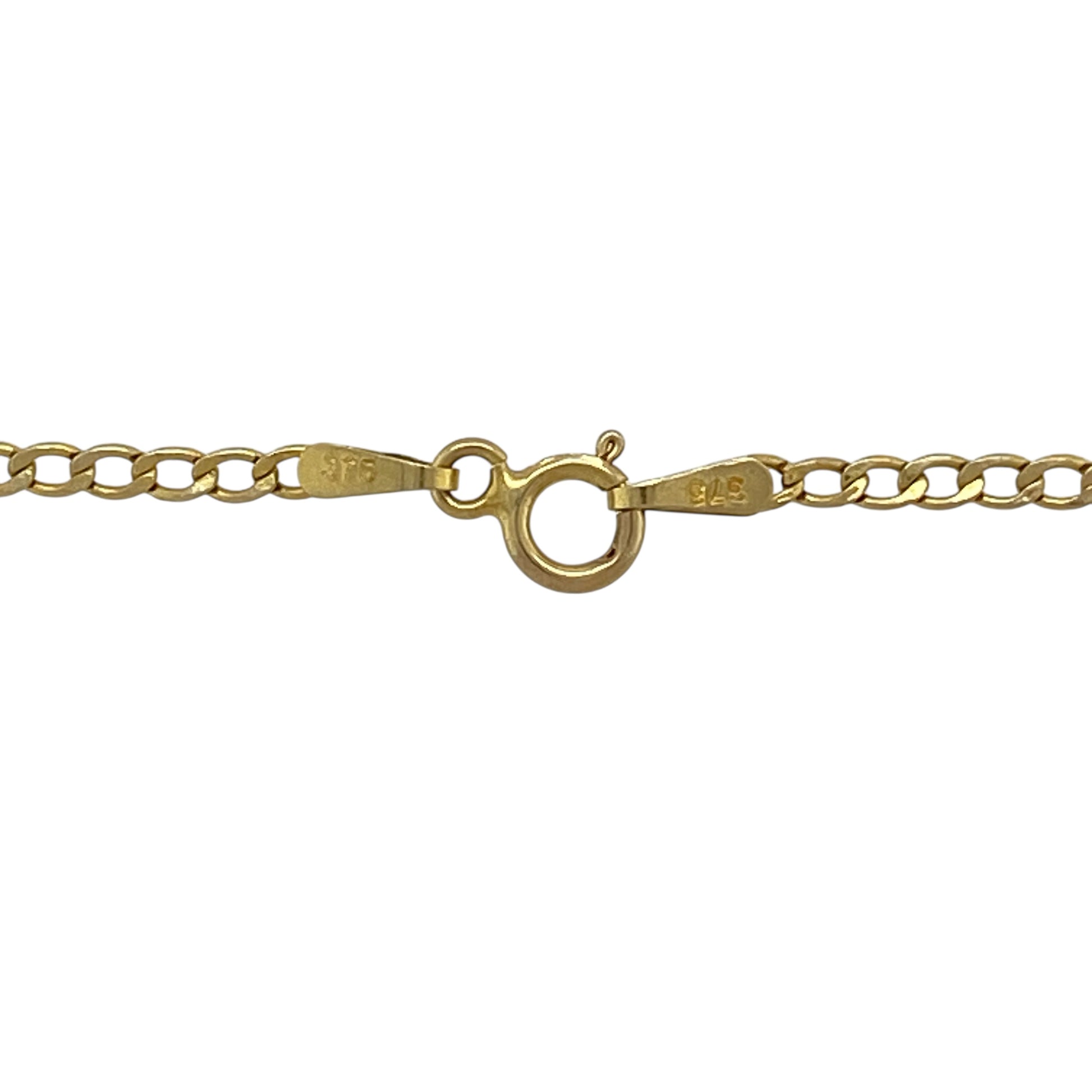 Bring simple elegance and everyday versatility to your jewellery collection with this pre-owned 9ct yellow gold curb chain, a classic piece designed for effortless styling.

Design: This chain features a traditional curb link pattern, offering a clean and timeless profile that pairs easily with a pendant or stands out worn alone.
Material: Made from 9-carat yellow gold, the warm polished finish enhances the chain’s classic appeal.