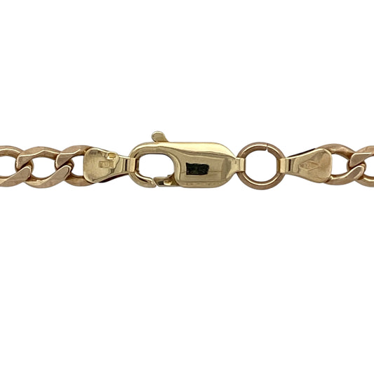 Bring bold style and classic appeal to your jewellery collection with this pre-owned 9ct yellow gold Figaro chain, a standout piece designed to make a confident statement.

Design: This chain features the distinctive Figaro link pattern, combining alternating short and long links for a timeless and instantly recognisable look.
Material: Made from 9-carat yellow gold, the rich polished finish enhances the bold structure and enduring appeal of the chain.