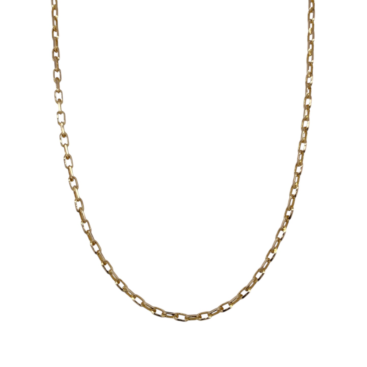 9ct Gold 20" Oval Faceted Belcher Chain