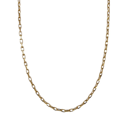 9ct Gold 20" Oval Faceted Belcher Chain