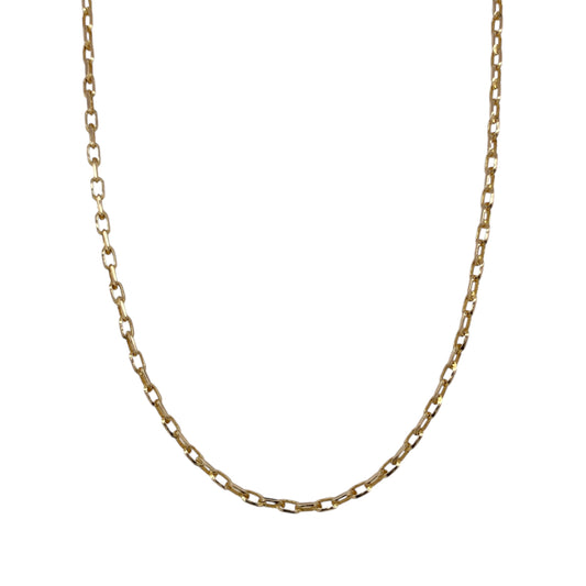 9ct Gold 20" Oval Faceted Belcher Chain
