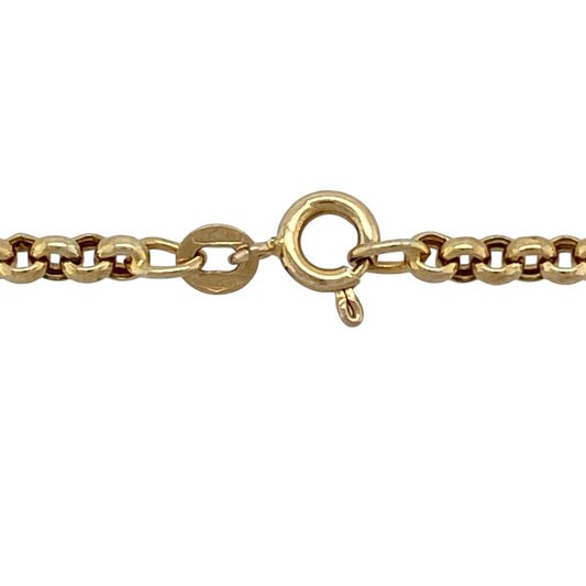 Bring timeless style and everyday versatility to your jewellery collection with this pre-owned 9ct yellow gold belcher chain, a classic design with a confident presence.

Design: This chain features traditional belcher links, creating a balanced and enduring profile that suits both casual and formal looks.
Material: Made from 9-carat yellow gold, the warm polished finish highlights the rounded links and enhances its classic appeal.
