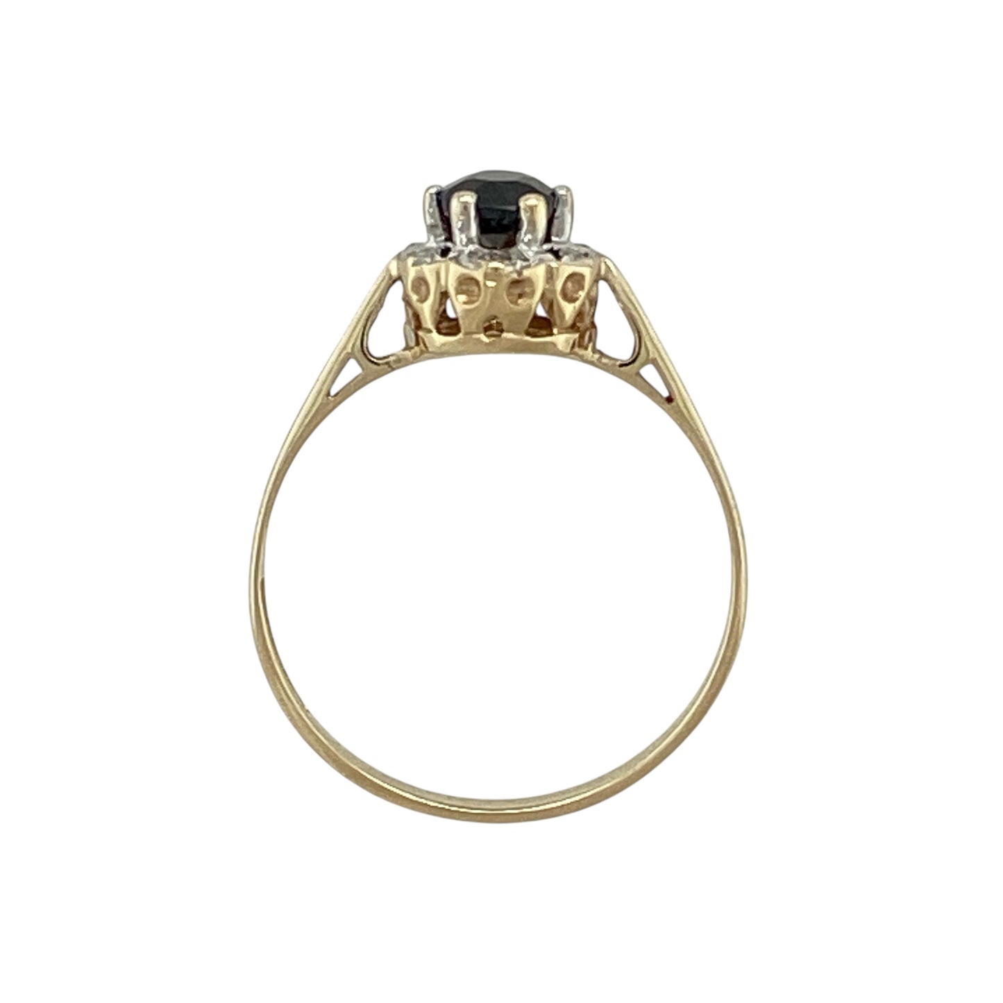 9ct Gold Diamond & Sapphire Set Cluster Ring