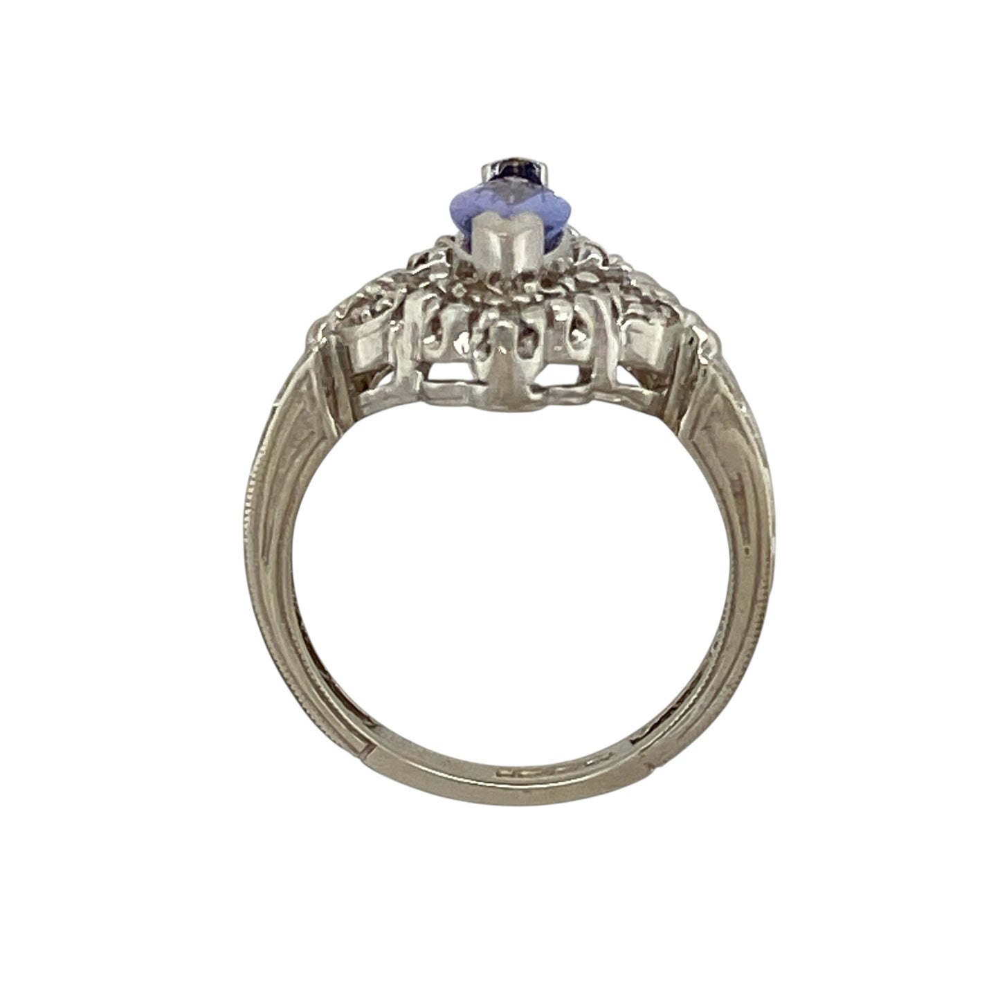 14ct White Gold Diamond & Tanzanite Set Ring