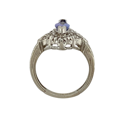 14ct White Gold Diamond & Tanzanite Set Ring