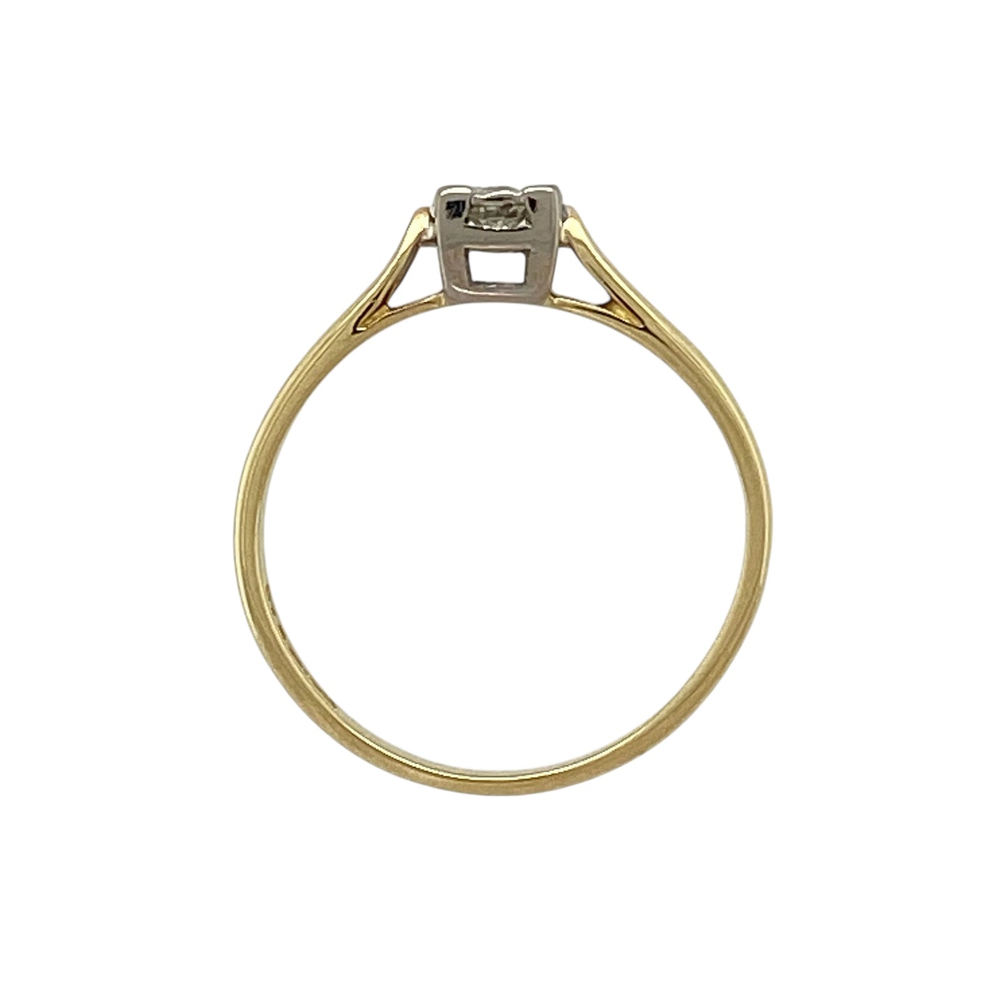 18ct Gold & Diamond Set Vintage Solitaire Ring
