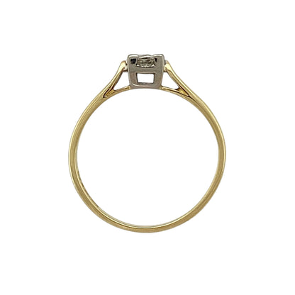 18ct Gold & Diamond Set Vintage Solitaire Ring