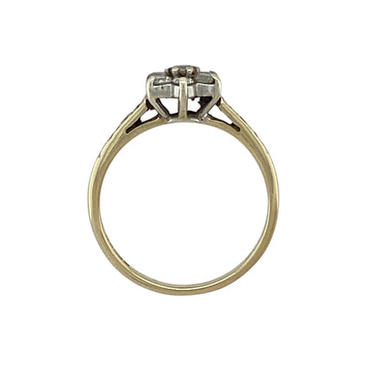 9ct Gold & Diamond Set Flower Cluster Ring
