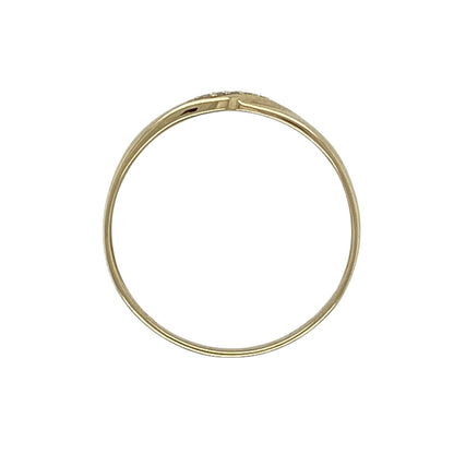 9ct Gold & Diamond Set Crossover Band Ring