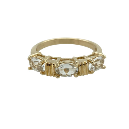 9ct Gold & Glacier Topaz Set Band Ring