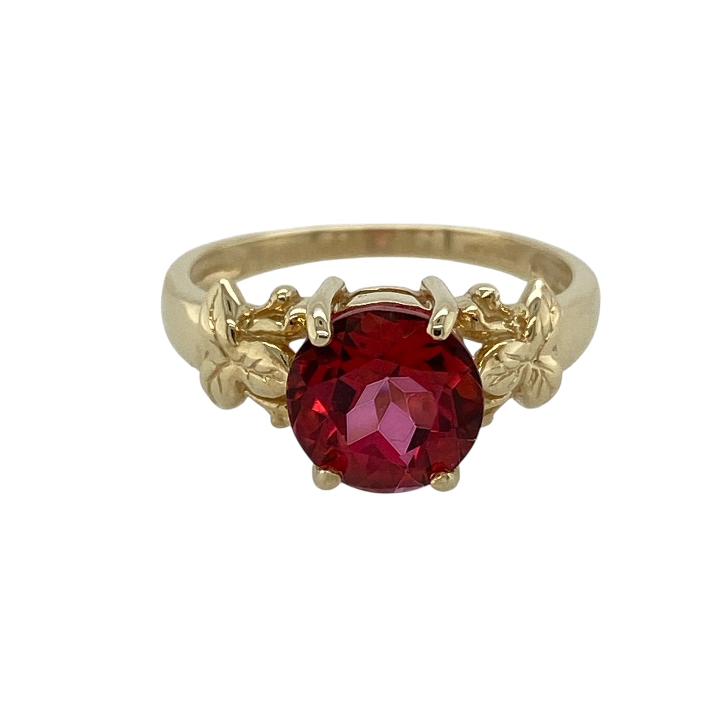 9ct Gold & Red Topaz Set Ring