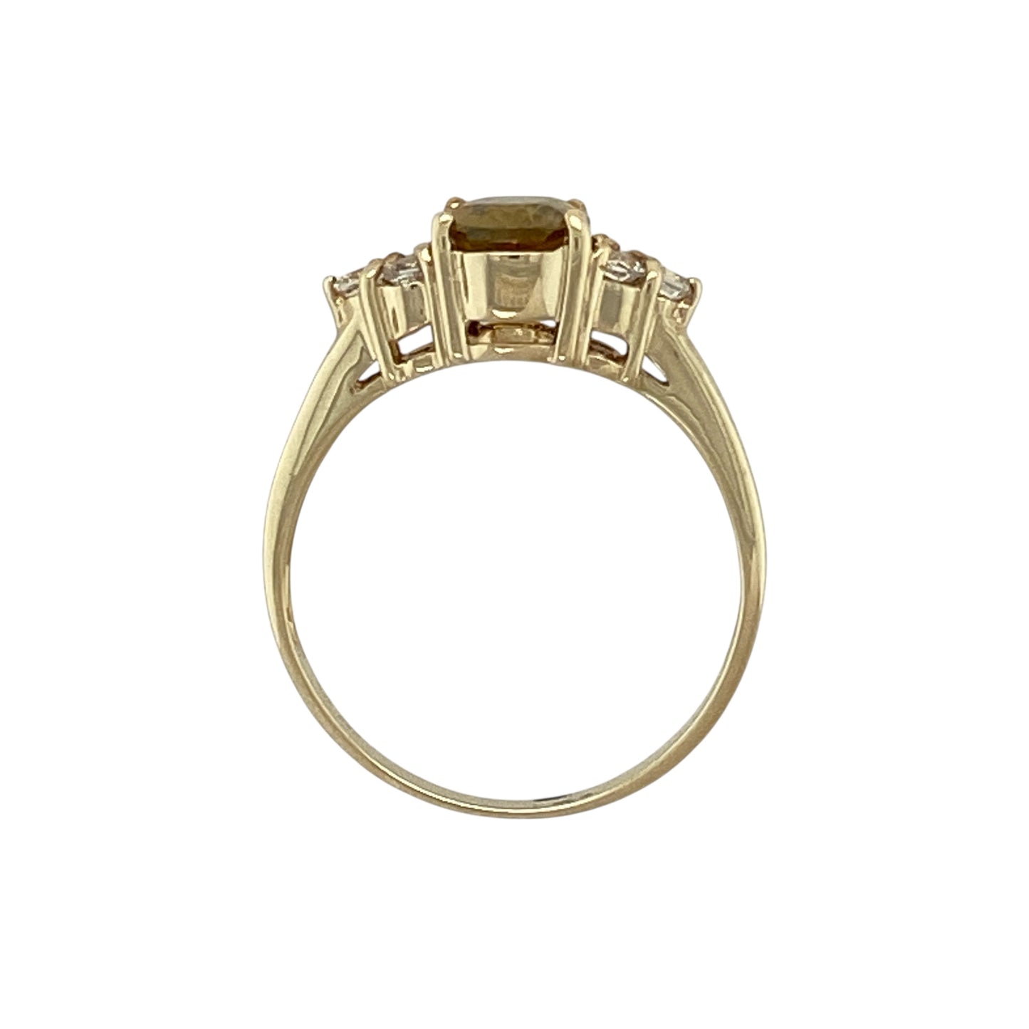 9ct Gold Sphene & White Topaz Set Ring