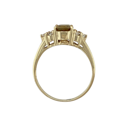 9ct Gold Sphene & White Topaz Set Ring