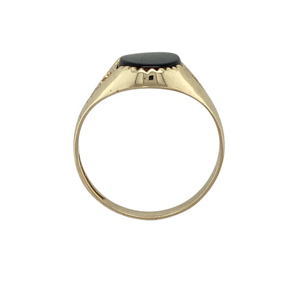 9ct Gold & Onyx Set Oval Signet Ring