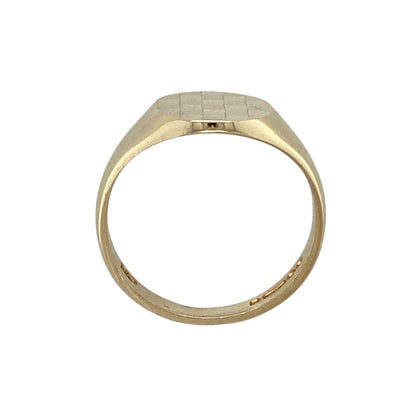 9ct Gold Patterned Oval Signet Ring