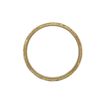 18ct Gold Patterned Band Ring