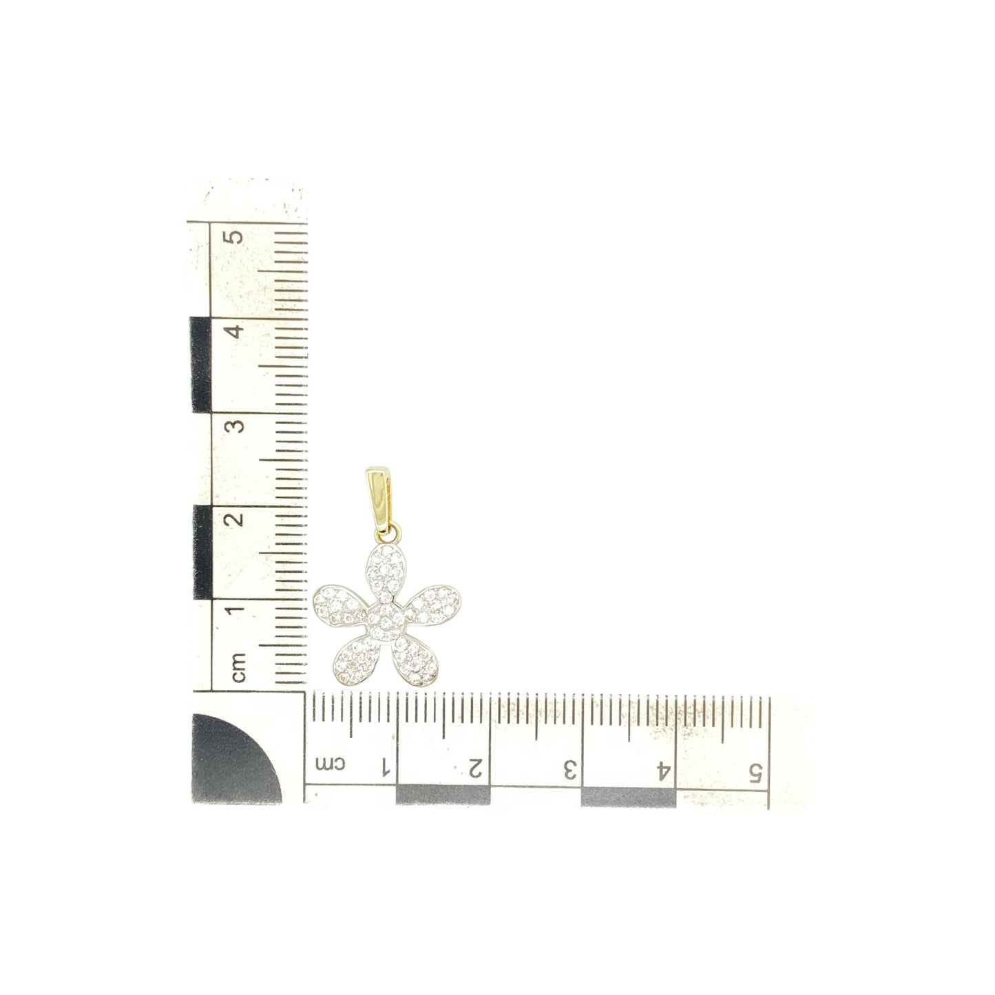 9ct Gold & Cubic Zirconia Set Flower Pendant