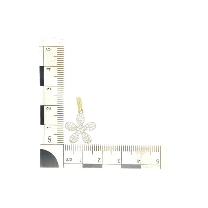 9ct Gold & Cubic Zirconia Set Flower Pendant