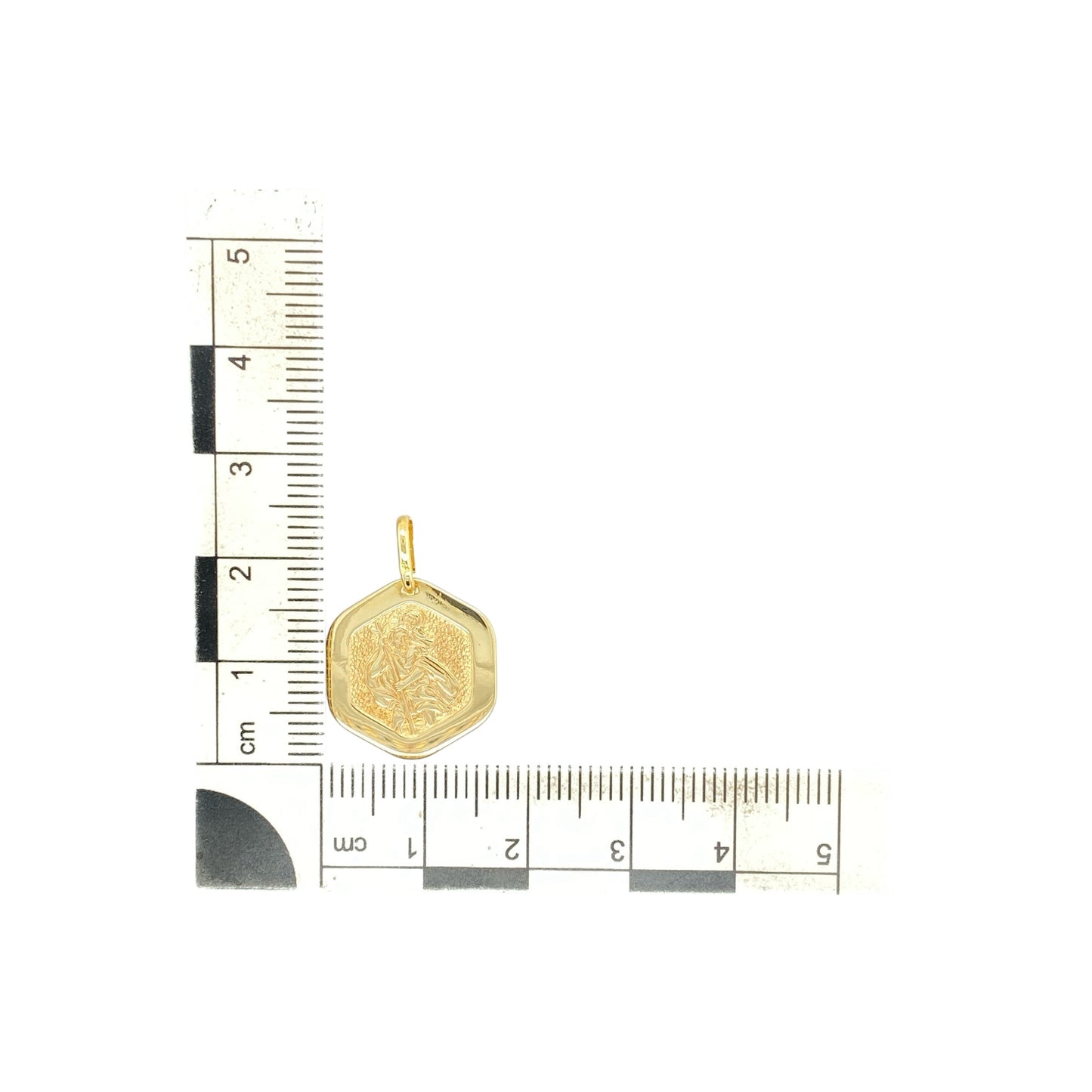9ct Gold Hexagon St Christopher Pendant