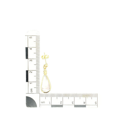 9ct Gold & Mother of Pearl Teardrop Drop Earrings