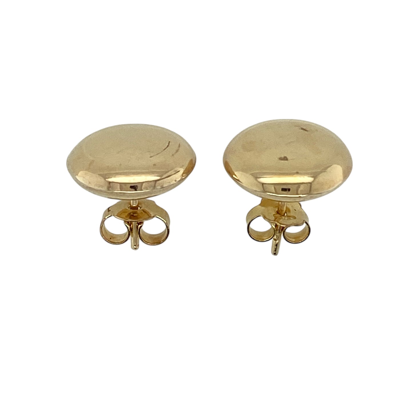 9ct Gold 14mm Button Stud Earrings