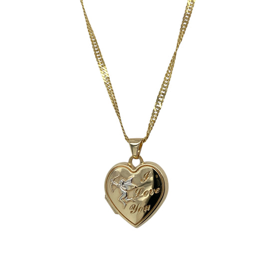 9ct Gold 'I Love You' Heart Locket 18" Necklace