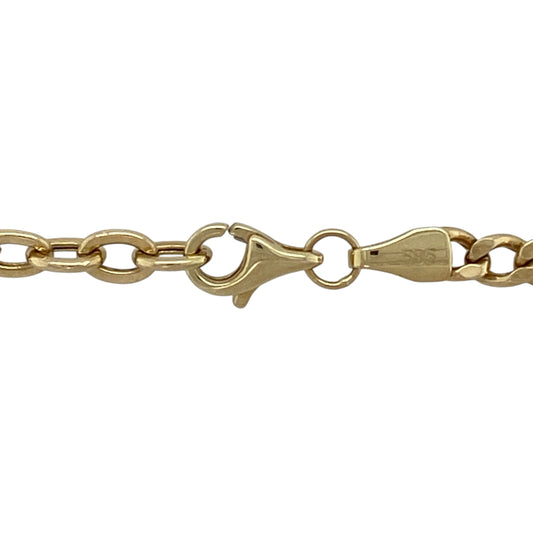 Bring refined sparkle and classic elegance to your jewellery collection with this pre-owned 14ct yellow gold cubic zirconia set halo necklace, a beautifully balanced piece designed to sit perfectly at the neckline.

Design: This necklace features a rectangular-shaped cubic zirconia cluster at the centre, styled in a halo formation to maximise brilliance, set into a classic curb chain for a timeless and polished look.