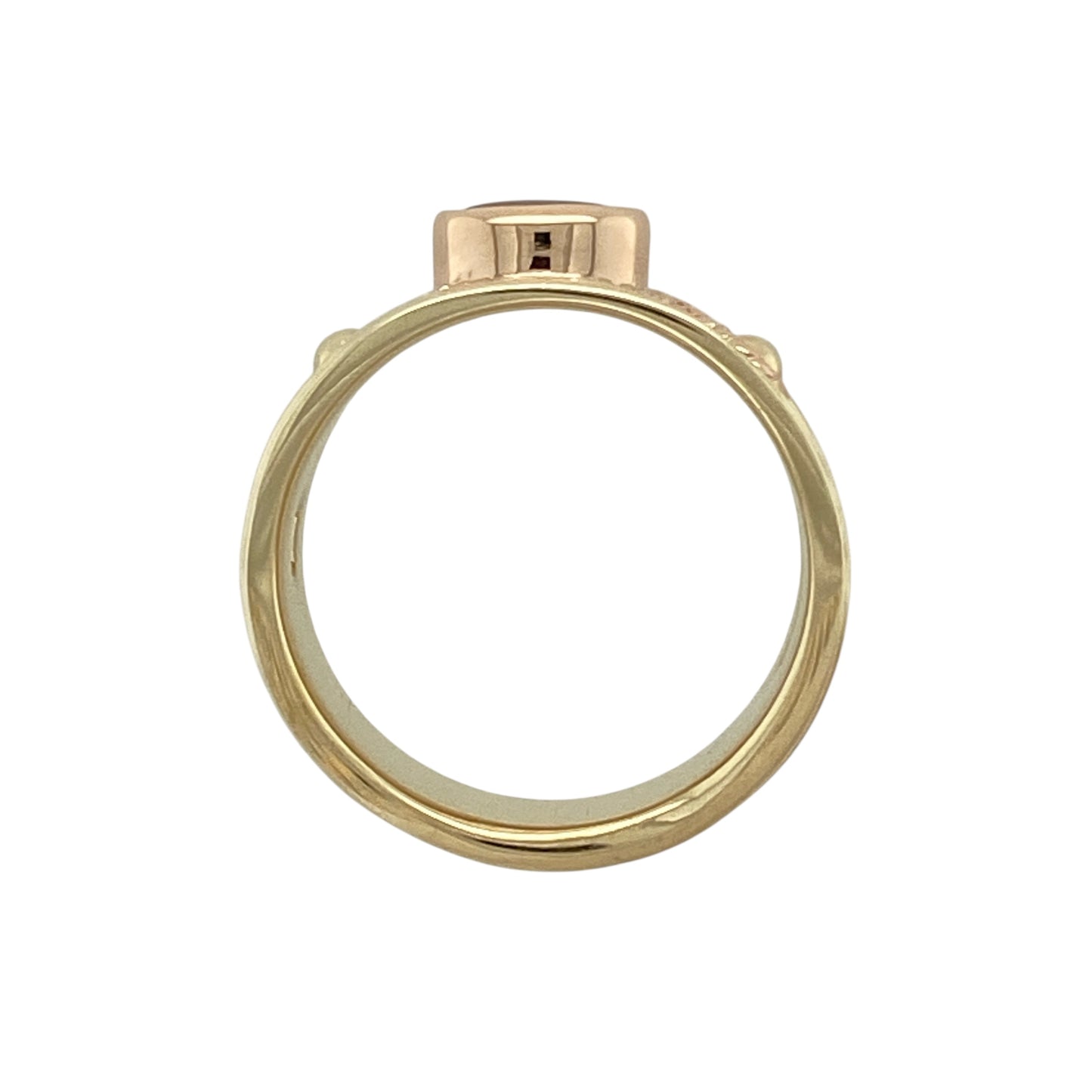 9ct Gold & Garnet Set Wide Band Clogau Ring