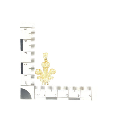 9ct Gold Welsh Three Feathers Pendant