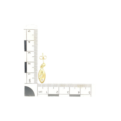 9ct Gold & Diamond Set Oval Drop Earrings