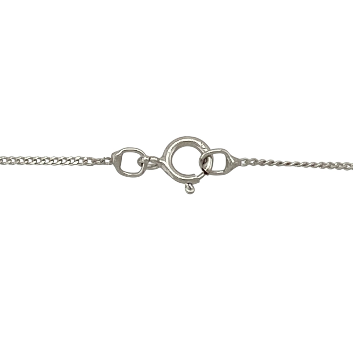 9ct White Gold & Diamond Set Open Heart 16" Necklace