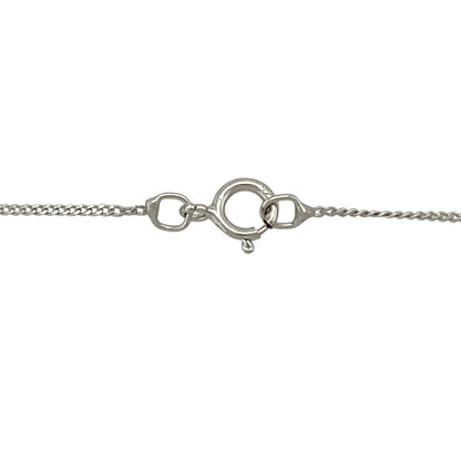 9ct White Gold & Diamond Set Open Heart 16" Necklace